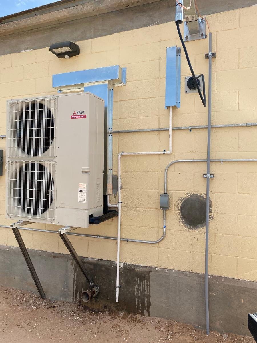 Mitsubishi Electric multi-zone outdoor equipment at Fort Bliss Pump Station